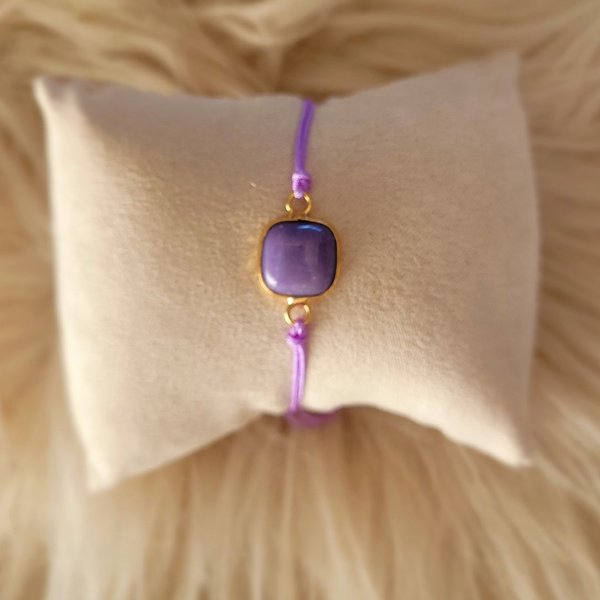 Schuifknooparmband ‘Purple Nature’